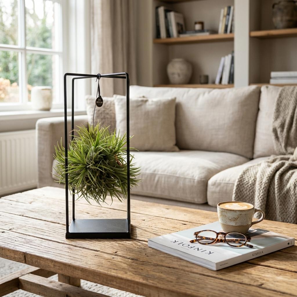 Tillandsia Luchtplant in Decor - Ø 14 cm - Hoogte: 37 cm