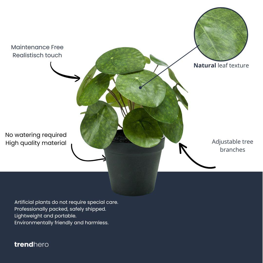 Pilea artificiel h25cm pot inclus