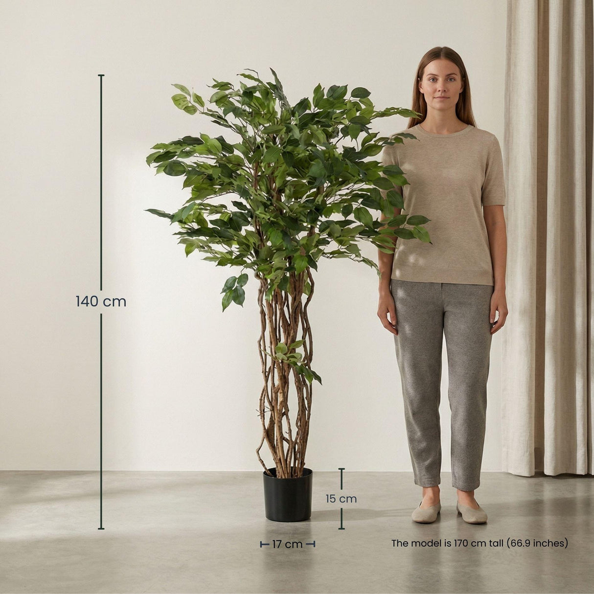 ficus liane arbuste artificiel h140cm