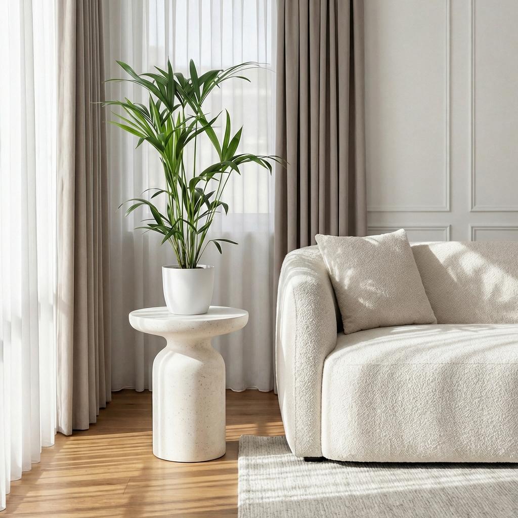 Green boutiQ - Kamerplant - Howea Forsteriana - Kentia Palm - Weinig Onderhoud - Groen - 1 Plant - met Mand - Pot 19cm - Hoogte 80-85cm