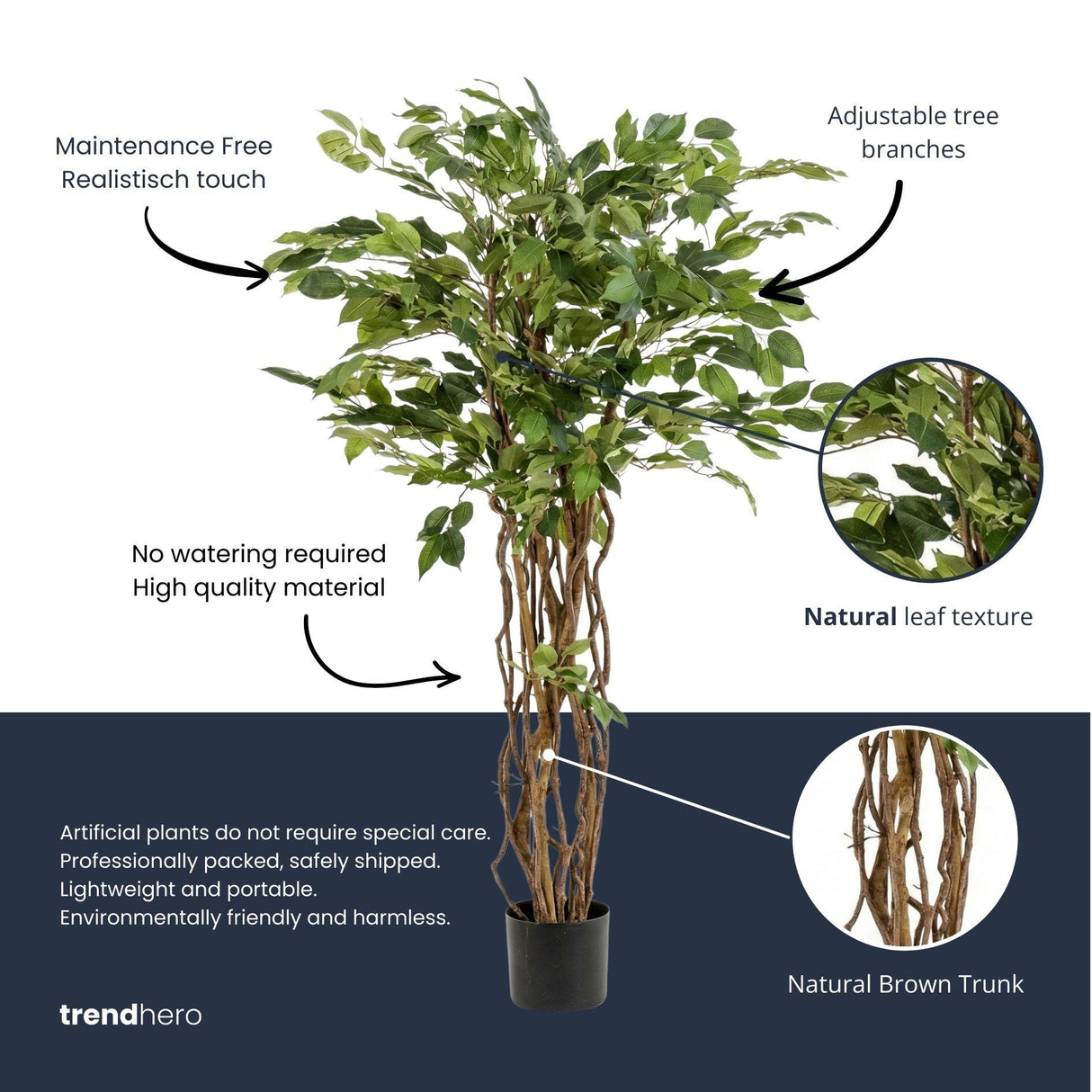 ficus liane arbuste artificiel h140cm