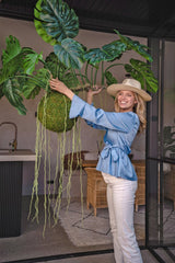 Livraison plante Monstera kokedama - plante artificielle tombante