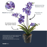 Orchidee Vanda violet artificiel h60cm pot inclus