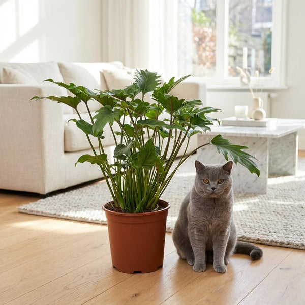 Green boutiQ - Kamerplant - Philodendron - Philodendron Xanadu - Groen - Weinig onderhoud - 1 Plant - Pot 19cm - Hoogte 60cm