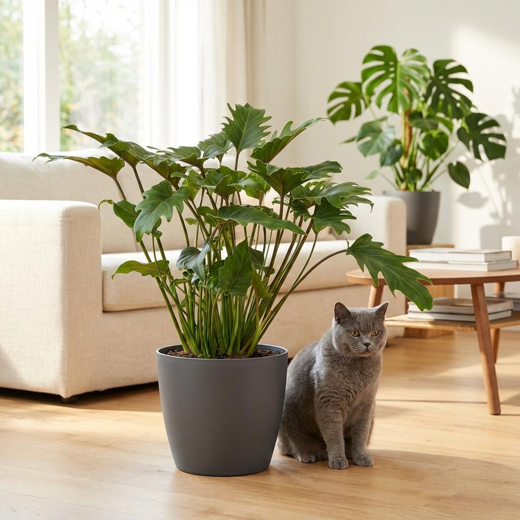 Green boutiQ - Kamerplant - Philodendron - Philodendron Xanadu - Groen - Weinig onderhoud - 1 Plant - Pot 19cm - Hoogte 60cm