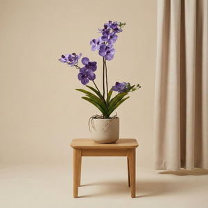 Orchidee Vanda violet artificiel h60cm pot inclus