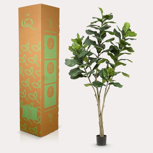 Kunstplante - Ficus Lyrata - Tabaksplante - 210 cm