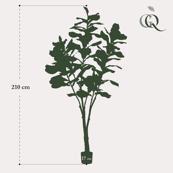 Kunstplante - Ficus Lyrata - Tabaksplante - 210 cm